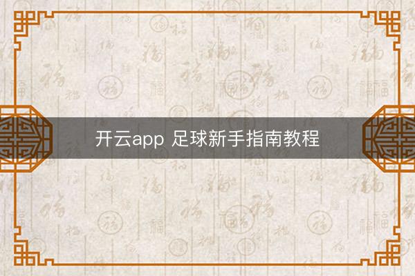开云app 足球新手指南教程