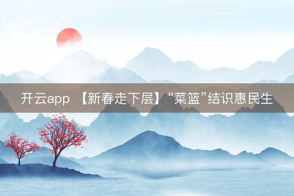 开云app 【新春走下层】“菜篮”结识惠民生