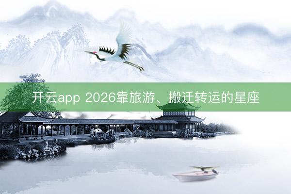 开云app 2026靠旅游、搬迁转运的星座