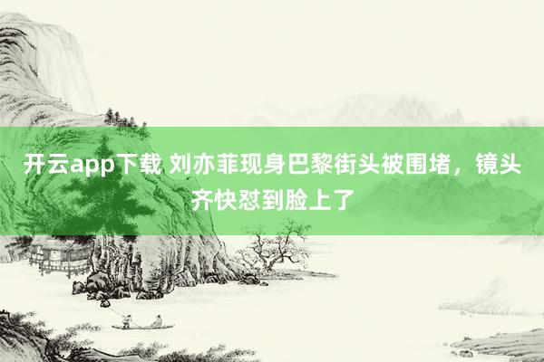 开云app下载 刘亦菲现身巴黎街头被围堵,镜头齐快怼到脸上了