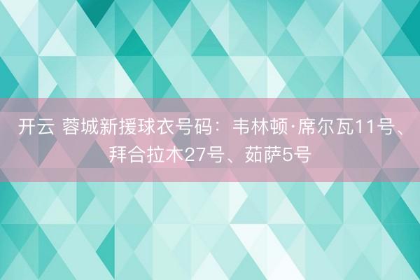 开云 蓉城新援球衣号码：韦林顿·席尔瓦11号、拜合拉木27号、茹萨5号