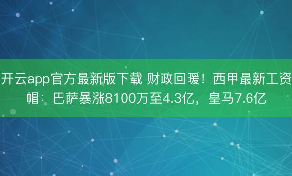 开云app官方最新版下载 财政回暖！西甲最新工资帽：巴萨暴涨8100万至4.3亿，皇马7.6亿